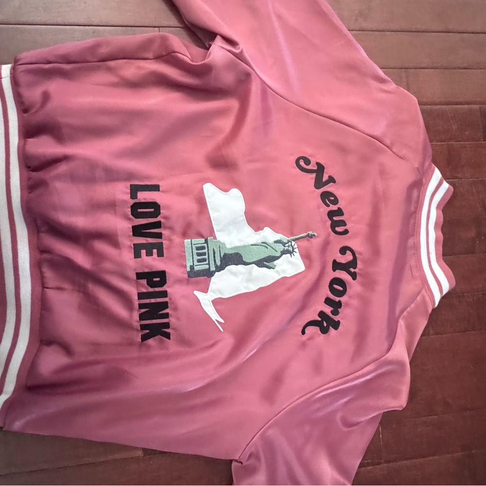 Victoria's Secret Pink satin Bomber jacket New York